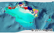 Flag 3D Map of Turks and Caicos Islands, satellite outside