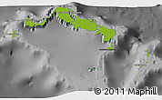 Physical 3D Map of Turks and Caicos Islands, darken, desaturated