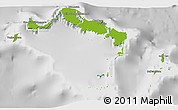 Physical 3D Map of Turks and Caicos Islands, lighten, desaturated