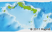 Physical 3D Map of Turks and Caicos Islands, lighten, land only