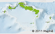 Physical 3D Map of Turks and Caicos Islands, lighten