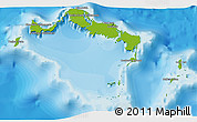 Physical 3D Map of Turks and Caicos Islands, political shades outside