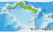 Physical 3D Map of Turks and Caicos Islands, political shades outside, shaded relief sea