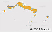 Political 3D Map of Turks and Caicos Islands, cropped outside