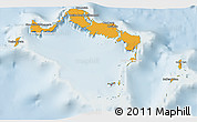 Political 3D Map of Turks and Caicos Islands, lighten