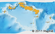 Political 3D Map of Turks and Caicos Islands, physical outside