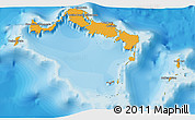 Political 3D Map of Turks and Caicos Islands, single color outside
