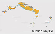 Political Shades 3D Map of Turks and Caicos Islands, cropped outside