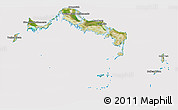 Satellite 3D Map of Turks and Caicos Islands, cropped outside