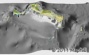 Satellite 3D Map of Turks and Caicos Islands, desaturated
