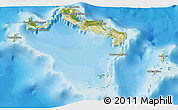 Satellite 3D Map of Turks and Caicos Islands, political shades outside