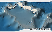 Shaded Relief 3D Map of Turks and Caicos Islands, darken