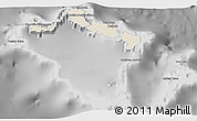 Shaded Relief 3D Map of Turks and Caicos Islands, desaturated
