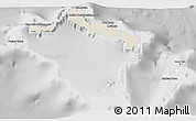Shaded Relief 3D Map of Turks and Caicos Islands, lighten, desaturated