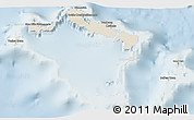 Shaded Relief 3D Map of Turks and Caicos Islands, lighten