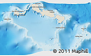 Shaded Relief 3D Map of Turks and Caicos Islands, satellite outside, shaded relief sea