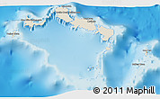 Shaded Relief 3D Map of Turks and Caicos Islands, single color outside
