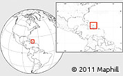 Blank Location Map of Turks and Caicos Islands, within the entire continent
