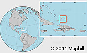 Blank Location Map of Turks and Caicos Islands, gray outside
