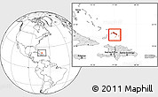 Blank Location Map of Turks and Caicos Islands, highlighted continent