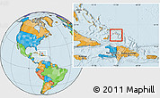 Blank Location Map of Turks and Caicos Islands, political outside