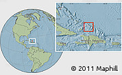 Blank Location Map of Turks and Caicos Islands, savanna style outside, hill shading outside