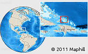 Blank Location Map of Turks and Caicos Islands, shaded relief outside