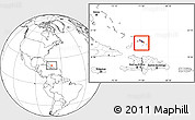 Flag Location Map of Turks and Caicos Islands, blank outside