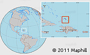 Flag Location Map of Turks and Caicos Islands, gray outside