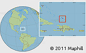 Flag Location Map of Turks and Caicos Islands, savanna style outside