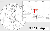 Gray Location Map of Turks and Caicos Islands, blank outside