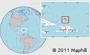 Gray Location Map of Turks and Caicos Islands, highlighted continent