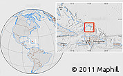 Gray Location Map of Turks and Caicos Islands, lighten, desaturated, hill shading
