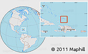Gray Location Map of Turks and Caicos Islands, lighten, desaturated, land only