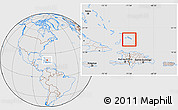 Gray Location Map of Turks and Caicos Islands, lighten, desaturated