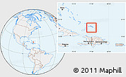 Gray Location Map of Turks and Caicos Islands, lighten