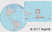 Gray Location Map of Turks and Caicos Islands