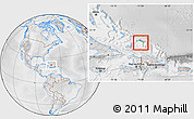 Physical Location Map of Turks and Caicos Islands, lighten, desaturated