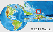 Physical Location Map of Turks and Caicos Islands