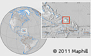 Satellite Location Map of Turks and Caicos Islands, lighten, desaturated