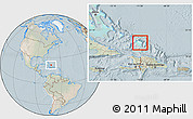 Satellite Location Map of Turks and Caicos Islands, lighten