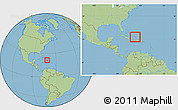 Savanna Style Location Map of Turks and Caicos Islands, within the entire continent