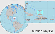 Savanna Style Location Map of Turks and Caicos Islands, gray outside