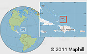 Savanna Style Location Map of Turks and Caicos Islands, highlighted continent