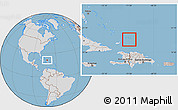 Savanna Style Location Map of Turks and Caicos Islands, lighten, desaturated, land only