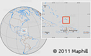 Savanna Style Location Map of Turks and Caicos Islands, lighten, desaturated