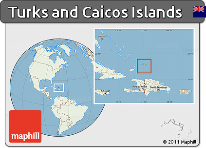 Savanna Style Location Map of Turks and Caicos Islands, lighten, land only