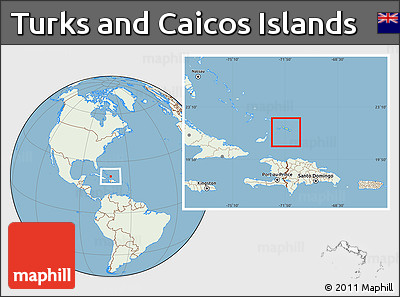 Savanna Style Location Map of Turks and Caicos Islands, lighten, land only