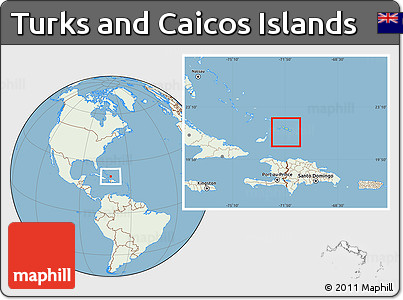 Savanna Style Location Map of Turks and Caicos Islands, lighten, land only