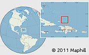 Savanna Style Location Map of Turks and Caicos Islands, lighten, land only